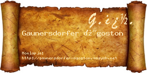 Gaunersdorfer Ágoston névjegykártya